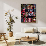 Paint by Numbers Kit for Adults Beginner Bookshelf, Rose Flower Adult Paint by Number Kits on Canvas, Book DIY Acrylic Oil Painting by Numbers for Adults, Perfect for Home Wall Decor 16X20 Inch Okarina