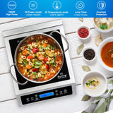 Duxtop Professional Portable Induction Cooktop, Commercial Range Countertop Burner, 1800 Watts Induction Burner with Sensor Touch and LCD Screen, P961LS/BT-C35-D, Silver/Black duxtop