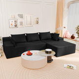 LEVELEVE 106" Cloud Sectional Couch with Deep Seat，Modern Modular Sofa with L-Shape Chaise，No Assembly Required, Upholstered Couches for Living Room Bedroom(Black,Right Facing Chaise) LEVELEVE