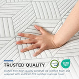 FATHOM Medium Twin XL Mattress 12 Inch Memory Foam Mattress Bed in a Box for Back Pain Relief and Cool Sleep with Gel Foam and Removeable Fiberglass Free Cover, CertiPUR-US Certified FATHOM