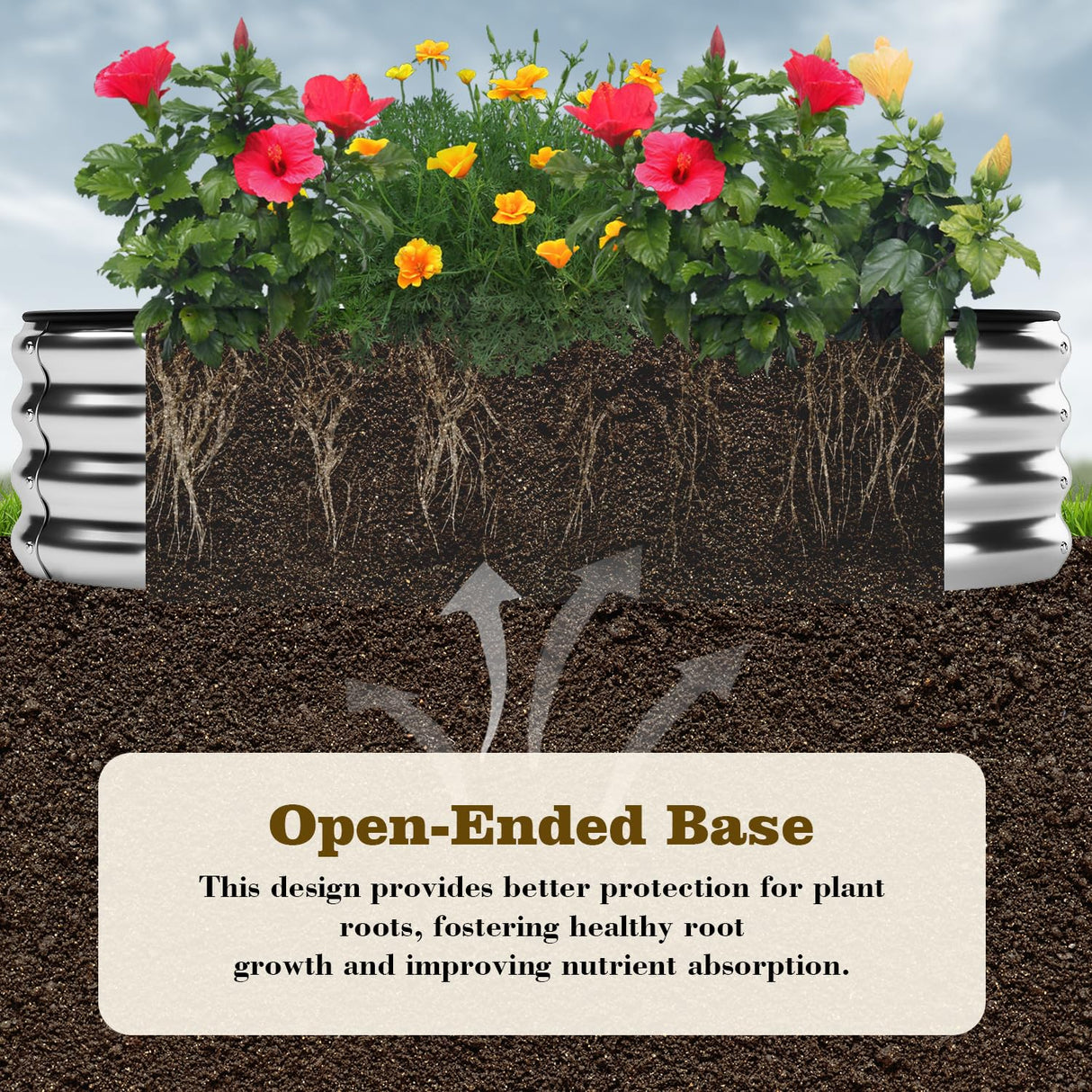 Galvanized Metal Planter Raised Garden Bed Kit for Gardening Outdoor，4x2x1ft Planter Grow Garden Box Raised Flower Bed ZFHgarden