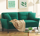69" Small Sofa, Soft Small Couch with 2 Pillows, Comfy Love Seat Couches, Tool-Free Setup Loveseat Sofa, 700lb Load Sofas for Living Room, Cozy Couches for Living Room, Mini Couch for Bedroom, Green Kidirect