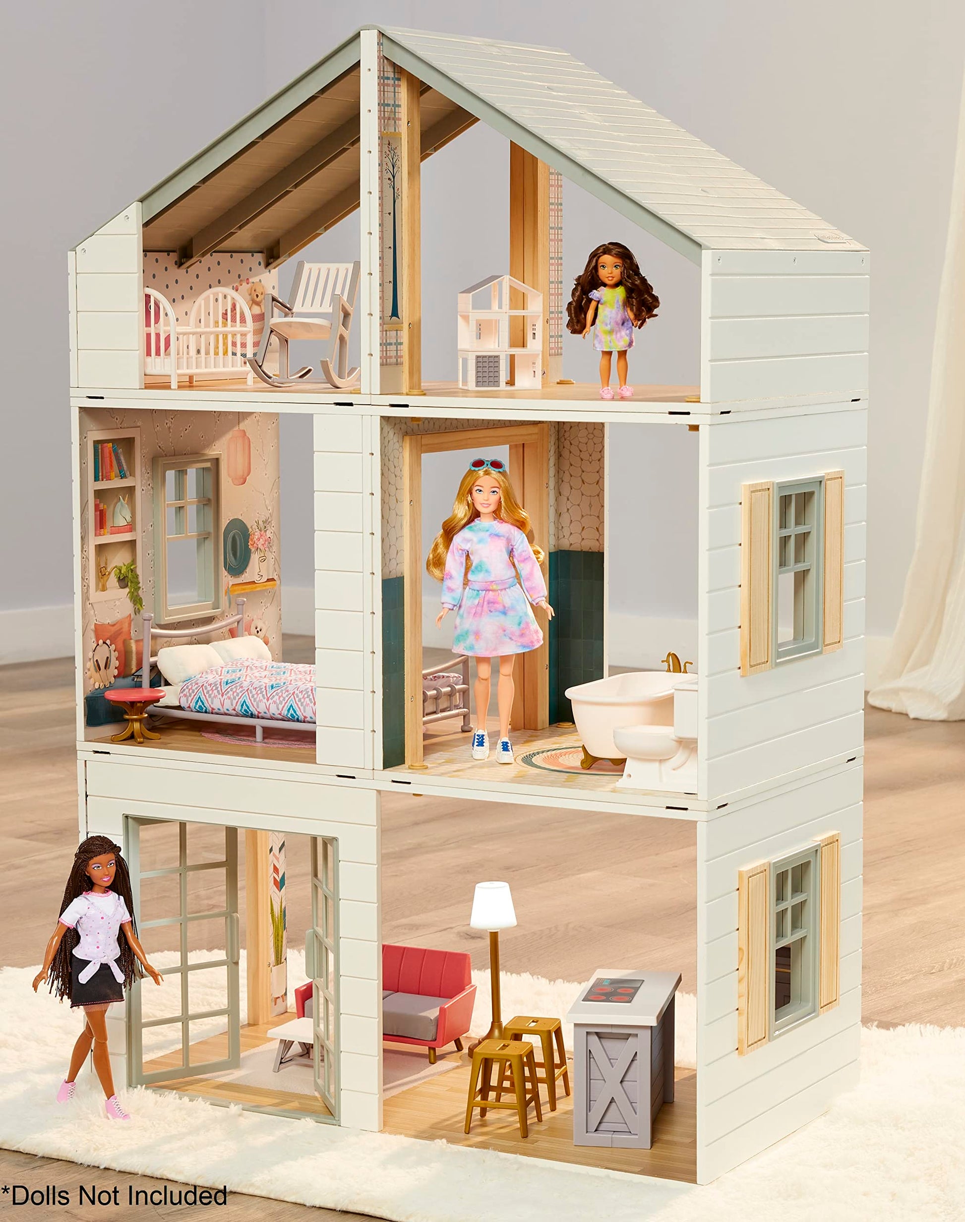 Little Tikes® Real Wood Stack ‘n Style™ Dollhouse with 14 Accessories and Many Combinations to Customize, Personalize, Dream, Design and Build and Play with Any 12-Inch Dolls - WoodArtSupply