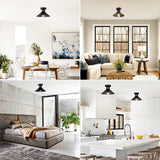 Brightever 2-Pack Industrial Semi Flush Mount Ceiling Lights, Matte Black Farmhouse Light Fixtures, Close to Ceiling Lights for Kitchen, Laundry Room, Entryway, Hallway E26 Base, Bulb not Included Brightever