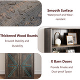 IDEALHOUSE Bookcase with Doors Industrial Bookshelf 11.8in Depth Display Storage Shelves 71.4in Tall Farmhouse Bookcases Wooden 6 Shelf Bookshelvels for Bedroom, Living Room, Home Office (Oak) IDEALHOUSE