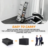 Estleys Trade Show Literature Stand Display Rack, Magazine Brochure Catalog Display Stand, Magazine Floor-Standing with Portable Oxford Bag for Office Store Exhibition Trade Show (Black) Estleys