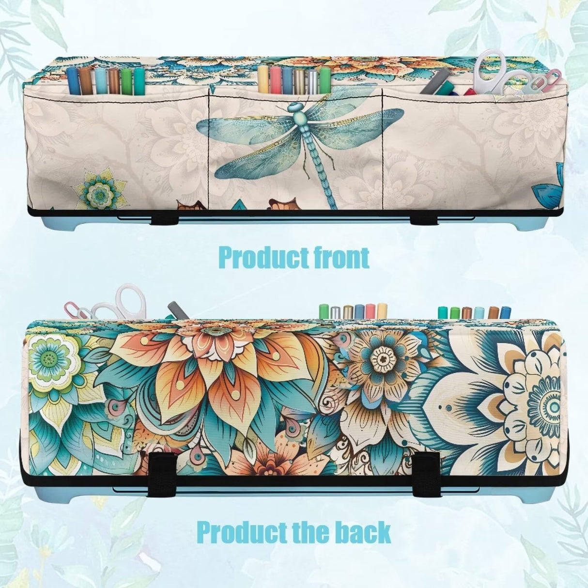 Binienty Dragonfly Dust Cover Compatible with Cricut Maker 3, Explore Air 2, Cricut Explore 3 Machine,Boho Flower Cutting Machine Covers with Pockets Die-Cut Tools & Accessories Binienty