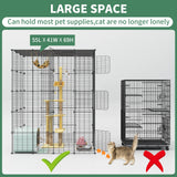Eiiel Large Cat Cage Indoor Cat Playpen Metal Wire Kennels Crate Ideal for 1-4 Cats, 54 L x 41W x 69 H Inch, Black Eiiel