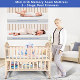 Mini Baby Crib 4 in 1 Convertible with Memory Foam Mattress(38"by 24") Included,cunas para Bebes 2024 Natural Wood Portable Crib with Foldable Storage Baby Playpen, Bassinet Bedside Sleeper,Baby Beds Styhigh