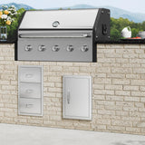VEVOR BBQ Access Door 14W x 20H Inch, Vertical Single BBQ Door Stainless Steel, Outdoor Kitchen Doors for BBQ Island, Grill Station, Outside Cabinet VEVOR