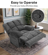 WILLOVE Oversized Rocker Recliner Chair Rocking Recliners Overstuffed Soft Big Man Manual Recliner Extra Large Living Room Chair 350 LBS Capacity, Limestone, XL WILLOVE