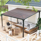 Yalissey 10'×14' Patio Gazebo with Waterproof Fuzzy Strip, Innovative Base Support Pergola, Wall Mounted Gazebo for Backyard, Decks, Garden Yalissey