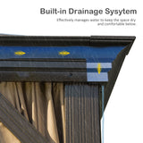 10' x 12' Hardtop Gazebo Outdoor Aluminum Gazebos Grill with Galvanized Steel Double Canopy for Patios Deck Backyard,Curtains&Netting by domi outdoor living domi outdoor living