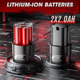 Dufuls 3/8" 18V Extended Cordless Ratchet Wrench, 550RPM 40 Ft-Lbs 4 Inch Electric Ratchet Driver with 2Pcs 2000 mAh Batteries & Charger, Battery Powered Ratchet Wrenches with 8 Sockets Dufuls