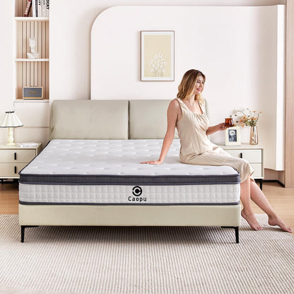 Full Size Mattress, 12 inch Hybrid Mattress in a Box, Full Mattress Medium Firm, Pressure Relief & Motion Isolation, Gel Memory Foam Mattress Pocket Springs, CertiPUR US Certified, 365 Nights Trial