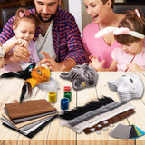 OPPKIE Cat Fox Therian Masks 6PCS with Felt Furs Eye Meshes and Stars, Costume Furry Masks to Paint, Animal Mask Arts Crafts Kit, Dress Up DIY for Halloween Christmas Cosplay Party Interaction OPPKIE