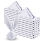 VACVELT 50 Pack White Satin Napkins 17x17 Inch Wedding Napkins Bulk, Decorative Elegant Dinner Napkins Square Table Napkins Decor, Silky Satin Cloth Napkins for Restaurant Banquet Graduation Party VACVELT