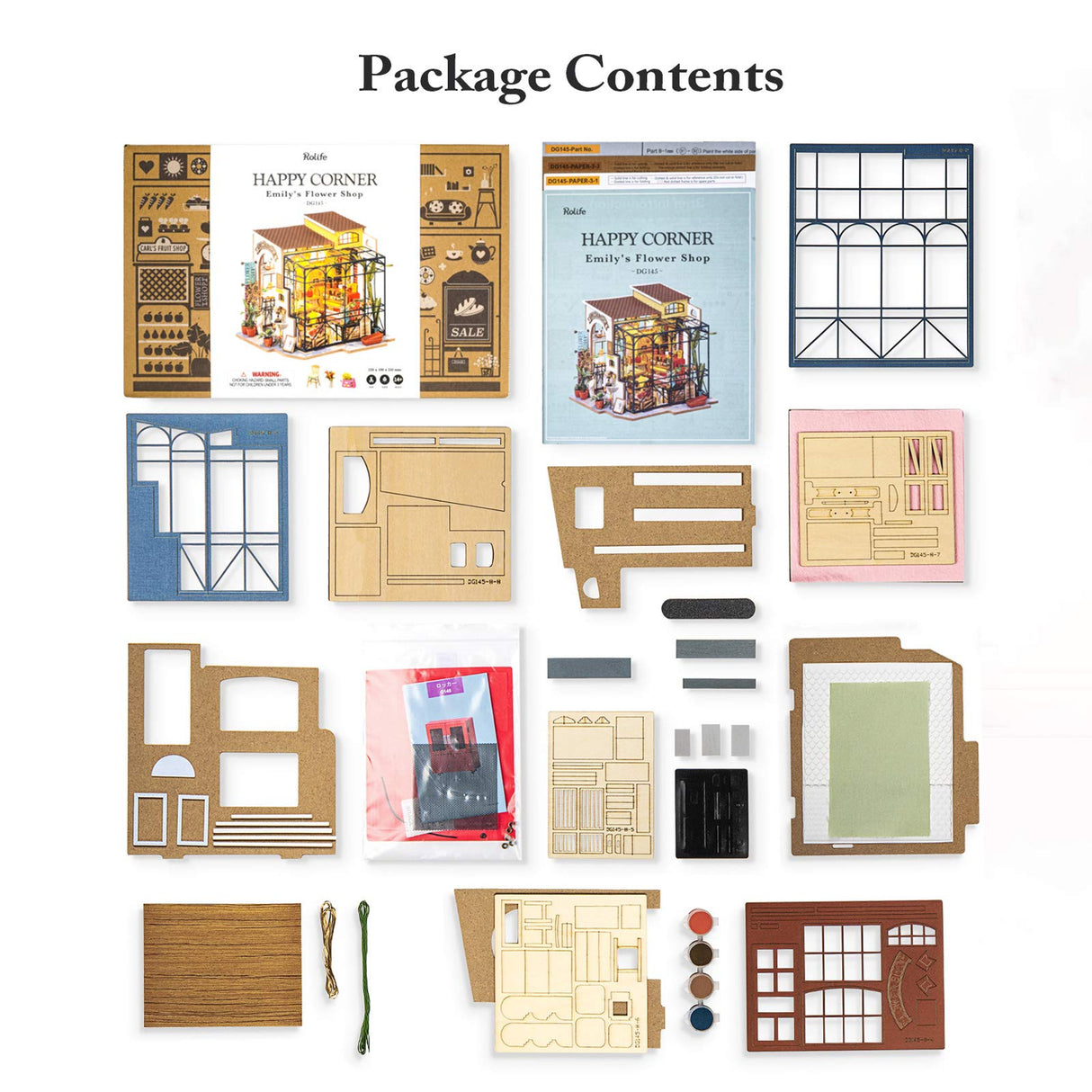 Rolife DIY Miniature Doll House Kit with Furniture for Children Adult Wooden Kits Toy (Emily's Flower Shop) Rolife