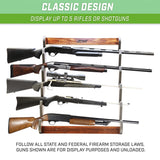 GoSports Outdoors Wall Mounted Firearm Display Rack - Holds 5 Rifles or Shotguns - Choose Your Style GoSports Outdoors