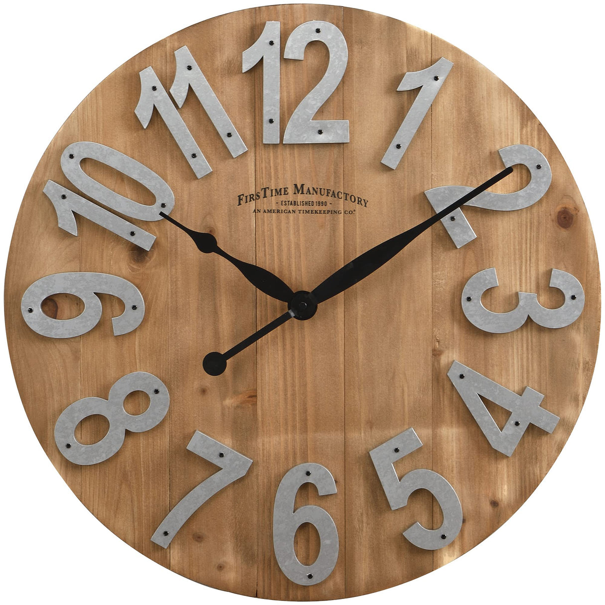FirsTime & Co. Slat Wood Wall Clock, 22.5", Tan,243 FirsTime & Co.