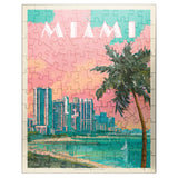 MyPuzzle Miami, FL: South Beach, Vintage Poster - Premium 100 Piece Jigsaw Puzzle for Adults MyPuzzle.com