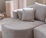 Christopher Knight Home Carden 106" Curved Modular Sectional Sofa, Comfy Sofa Couch with Chaise Lounge, Modern Cloud Couch with Deep Seat, Fabric Upholstered Set for Living Room Bedroom, Silver Lining Christopher Knight Home