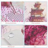 MXJSUA DIY Waterfall Diamond Painting Kits for Adults, Pavilion Scenery Diamond Gem Art Painting for Beginners, Diamond Picture with Full Round Drill Dots Craft Set Gift, 12 * 16 Inch MXJSUA