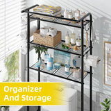 Simple Trending 3 Tier Over The Toilet Rack, Shelf Bathroom, Bathroom Stand Organizer Space Saver, Black Simple Trending
