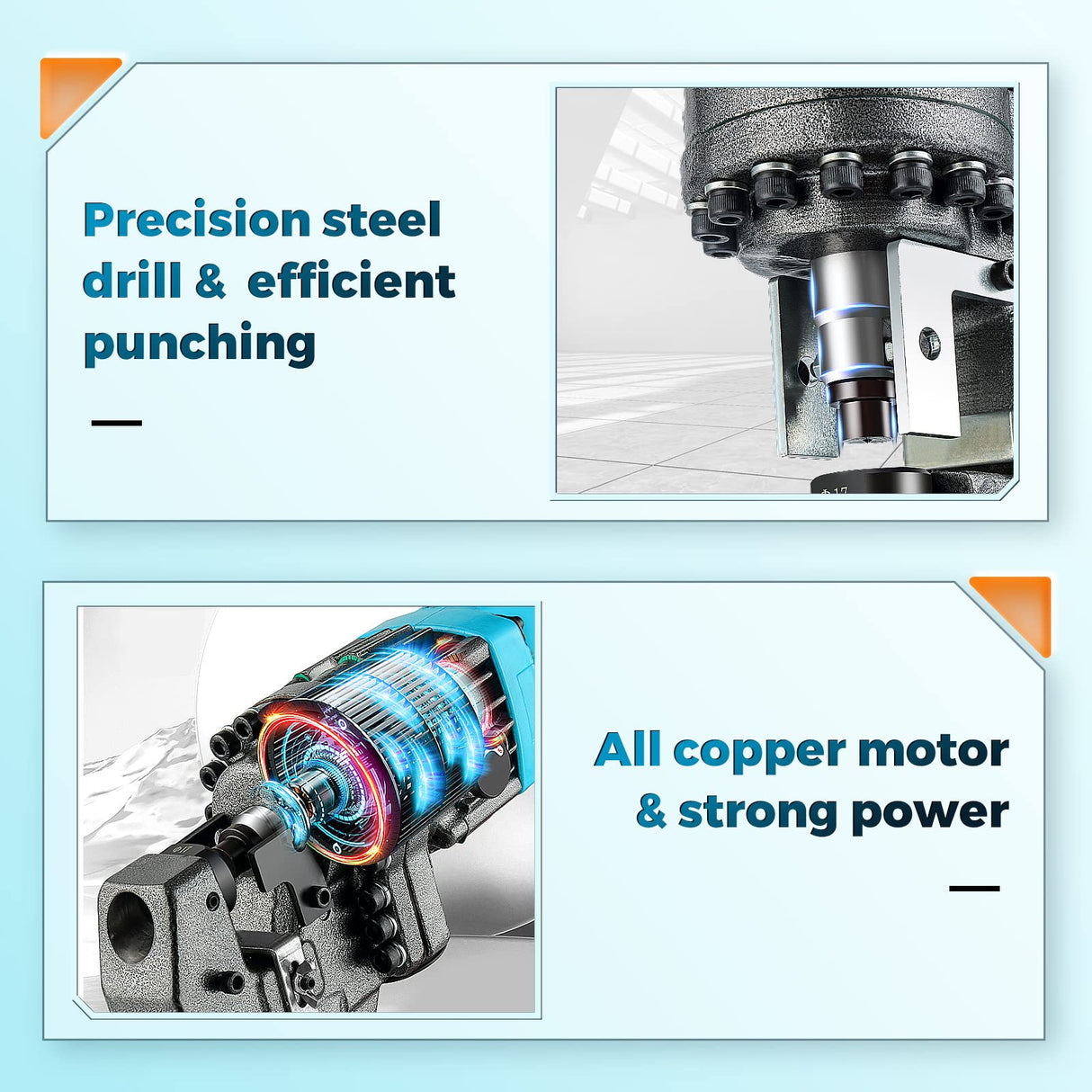 Bonvoisin Electric Hydraulic Hole Puncher Φ1/4"-4/5" 1200W Punching Machine 110V Metal Hole Punch with Carbon Brush 5 Dies for Iron Copper Aluminum Plate Angle Steel Bonvoisin