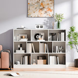 Cozy Castle White Bookshelf, 3-Tier Open Shelf Bookcase, 10 Cube Storage Organizer with Anti-Tilt Device, Freestanding Horizontal Bookshelf Cube Shelf for Bedroom, Living Room Cozy Castle