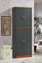 Hodedah 4-Door 4-Shelves, 5-Compartments Kitchen Pantry Hodedah