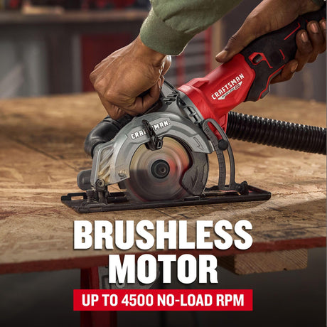 CRAFTSMAN V20 4-1/2 Inch Cordless Circular Saw, Bare Tool Only (CMCS405B) CRAFTSMAN