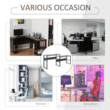 HOMCOM 86.5 Inch Two Person Desk Double Computer Table Writing Desk with Open Shelves Long Storage Workstation for Home Office Gray HOMCOM