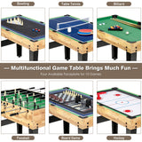 Giantex 10-in-1 Multi Game Table, Combo Game Table Set w/Hockey, Foosball Pool Ping-Pong Chess Cards Checkers Bowling, Shuffleboard, Backgammon, Adult Size Foosball Table for Game Room, Family Giantex