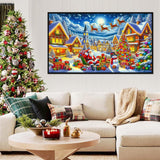 MBNTJHT Christmas Night Large Diamond Art Kits for Adults,DIY Santa Claus 5D Round Drill Diamond Painting Kits for Beginners, Large Gem Painting Art Craft Kit for Home Wall Decor 16x28 Inch. MBNTJHT