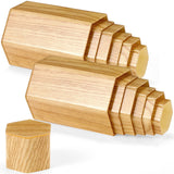 Jetec Hexagonal Jewelry Display Risers Hexagonal Market Display Risers Stands Acrylic Showcase Acrylic Stand for Jewelry Model Figures Decoration, 6 Sizes(Woodgrain,12 Pieces) Jetec