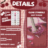 Gamteldot Cherry Diamond Art Kits for Adults Beginners,DIY Diamond Art 5D Full Drill Diamond Dots Diamond Painting with Complete Tools,Pefect Art Crafts for Home Wall Decor Gift-12x16in Gamteldot