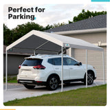 ADVANCE OUTDOOR Adjustable 10x15 ft Heavy Duty Carport Car Canopy Garage Boat Shelter Party Tent, Adjustable Height from 9.5 ft to 11 ft, Gray ADVANCE OUTDOOR