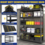 Avanroolux 2500LBS Garage Shelving Units and Storage, Heavy Duty Shelf Rack, 5 Tier Shelves for Garage Storage, Metal Adjustable Shelf for Basement, Warehouse and Supermarket Avanroolux