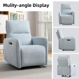 IOMOR Power Recliner Chair for Adults, Electric Recliner with USB Tape-C Ports, Zero Wall Single Reclining for Small Space, Living Room (1, Blue) IOMOR