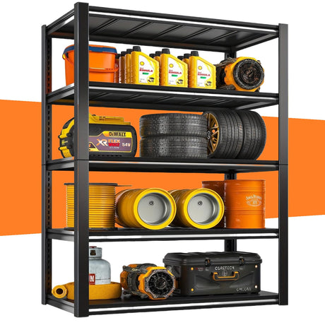 Generic 72"" H Garage Shelving,Heavy Duty Storage Shelves,Easy to Assemble Adjustable,Sturdy Practical Shelves, Industrial Basement Storage Shelves (39.8"" W×17.8"" D×72"" H), Black, TGJZ-183H Generic