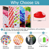 Reofrey DIY Diamond Art Painting Kits for Adults Whale, Diamond Art Animal Full Drill Round Rhinestone, Cross Stitch Embroidery Canvas for Crafts Decor (30x40 cm/ 12x16 inch) Reofrey