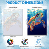 DOMROM Framed Paint by Numbers Kit for Adults Beginners with Wooden Easel, DIY Sea Turtle Paint by Number Kit on Canvas, DIY Oil Painting Kits for Home Wall Decor Gift 12x16inch DOMROM