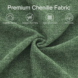 TEKAMON 100" Modular Sofa with Seats Storage, Comfy 3-Seater Chenille Fabric Couch for Living Room, Office, Apart W/Deep Seat, USB Charging, Upholstered Couch with Removable Cover(Green) TEKAMON