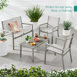 Best Choice Products 4-Piece Outdoor Textilene Patio Conversation Set, Backyard Furniture w/Loveseat, Coffee Table, Steel Frame - Gray/Gray Best Choice Products
