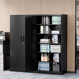 ZAOUS Metal Storage Cabinet with Lock，71'' Garage Storage Cabinet with 5 Adjustable Shelves, Tall Tool Cabinets for Garage, Home, Office, Gym, School，Black ZAOUS