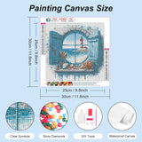 FHBUBPUP Beach Diamond Painting Kits for Adults, Lighthouse Diamond Art Kits for Beginners, 5D DIY Full Drill Round Diamond Point Gem Art, Craft Gift Suitable for Home Wall Decoration 12×12Inch FHBUBPUP