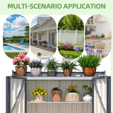 AECOJOY Outdoor Storage Cabinet Waterproof, Outside Metal Sheds & Outdoor Storage Garden Cabinet with Adjustable Shelves for Gardening Tools and Plants, Grey AECOJOY