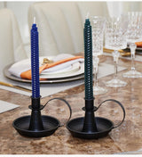 AlsoLife Retro Iron Taper Candle Holder，Black Candlestick Holders Candlelight Stand for Farmhouse Decor Home Wedding Party Table Decoration（2pcs） AlsoLife