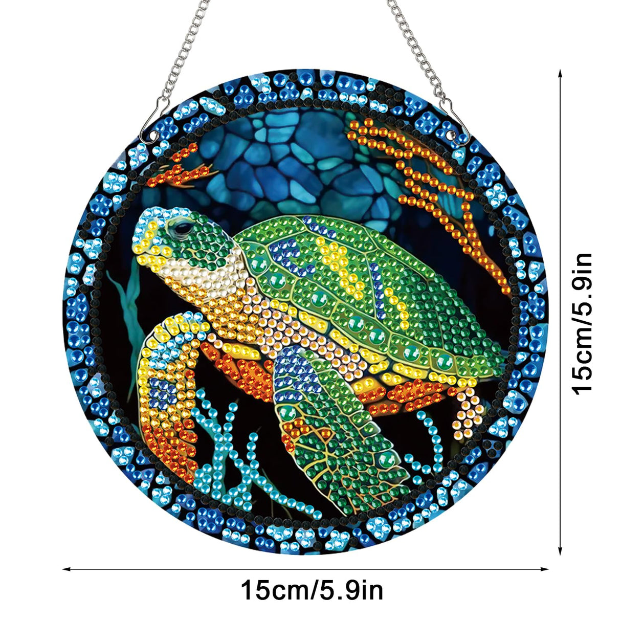 AiYuanzsh Sea Turtle Diamond Painting Hanging Pendant Kit, Special Shaped Diamond Dots Acrylic Ornament, DIY Diamond Art Pendant for Adults Home Wall Window Decoration Gift AiYuanzsh